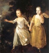 Thomas Gainsborough The Painter-s Daughters chasing a Butterfly Sweden oil painting artist
